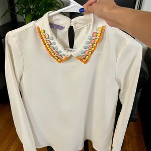 Creamy white blouse from Korea